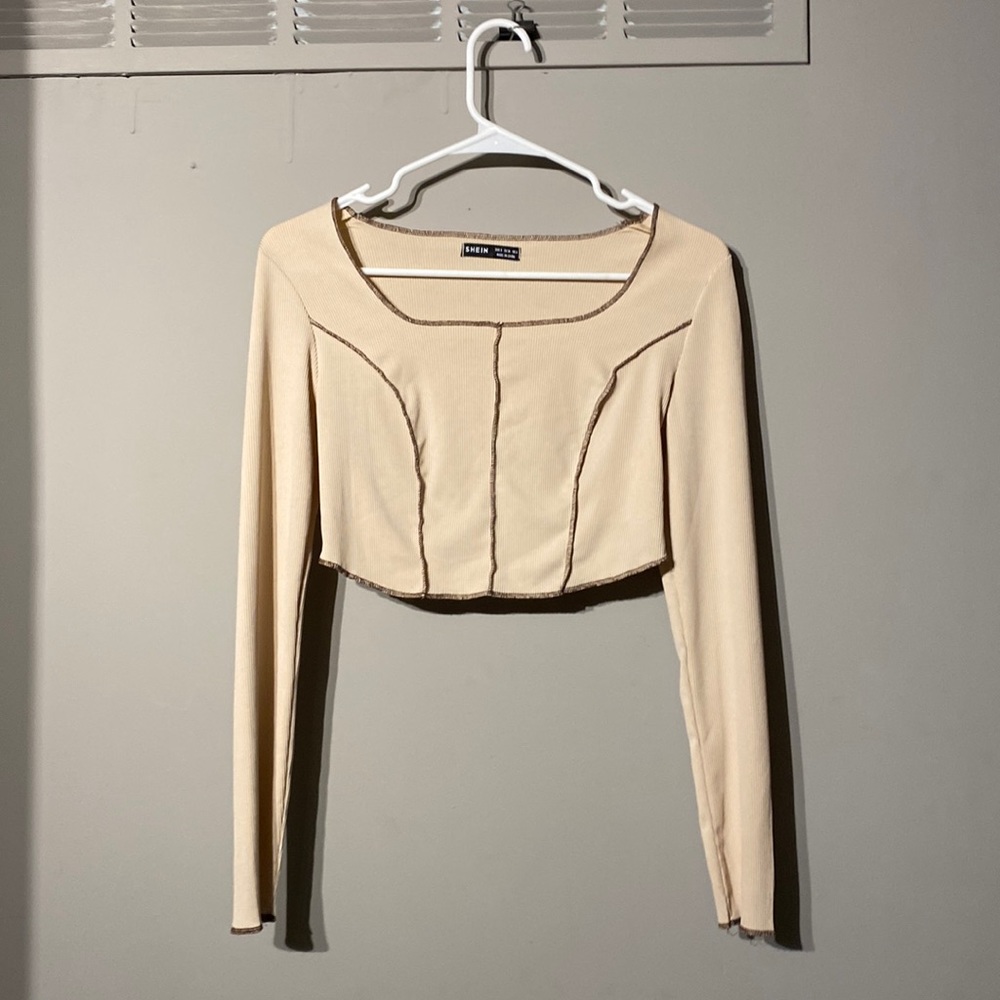 Tan and Brown Crop top,size small,never worn !